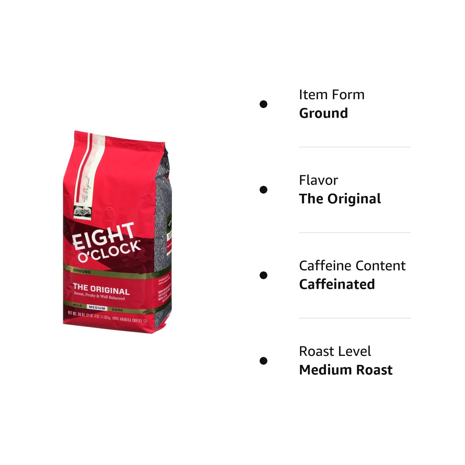 Eight O'Clock Ground Coffee, The Original, 36 Ounce