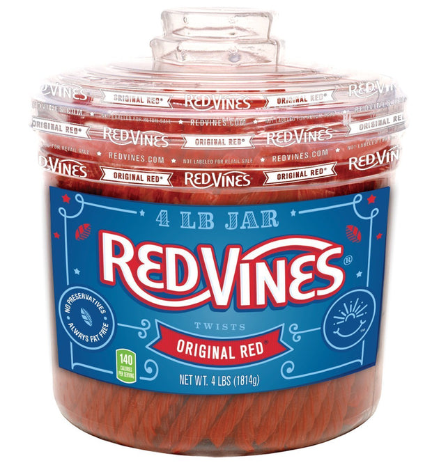 Red Vines Red Original Licorice Twists (4 Pound Jar)