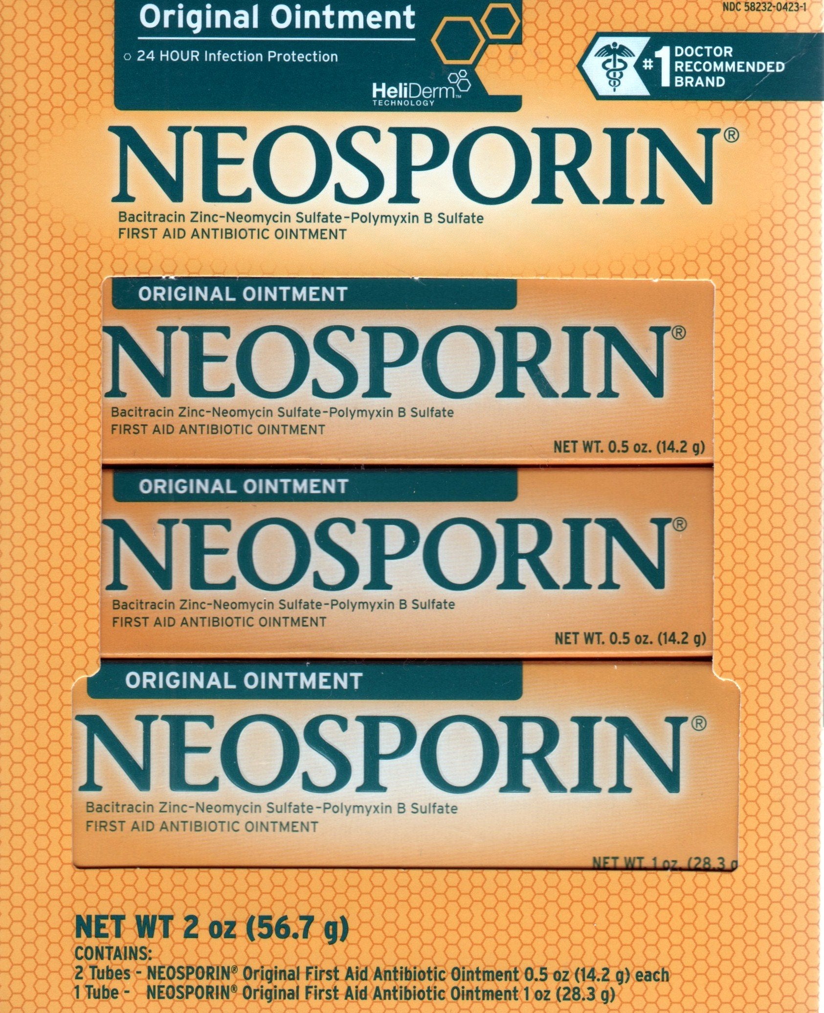 Neosporin Original First Aid Antibiotic Ointment Combo Pack, 2oz