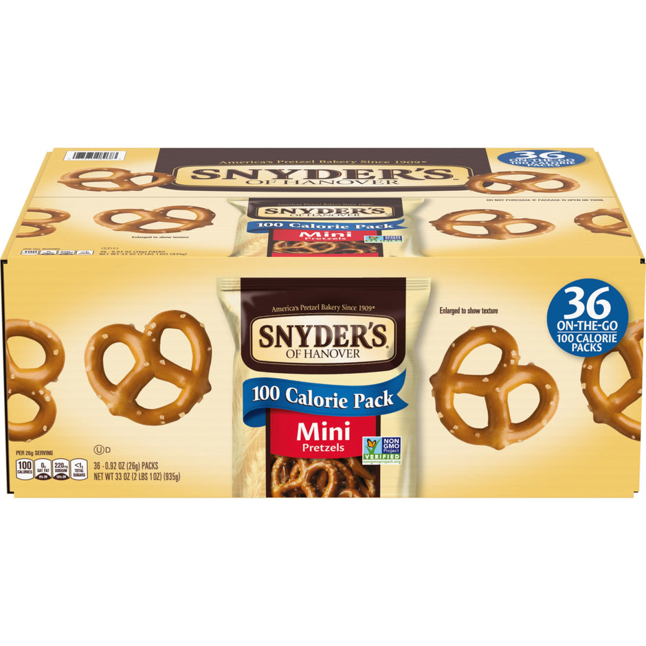 Snyder's of Hanover Mini Pretzels, 100 Calorie Individual Packs, 36 Ct