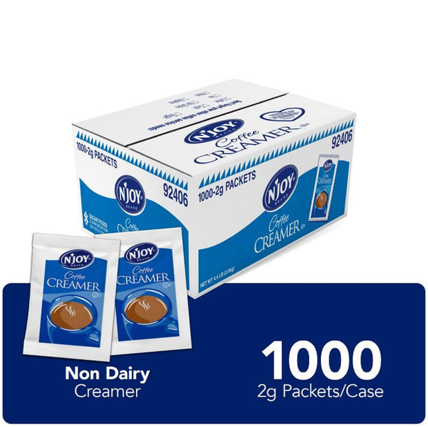 N'Joy Non-Dairy Creamer | 2g Packets, 1000 Count | Single Serve Portion | Bulk Size