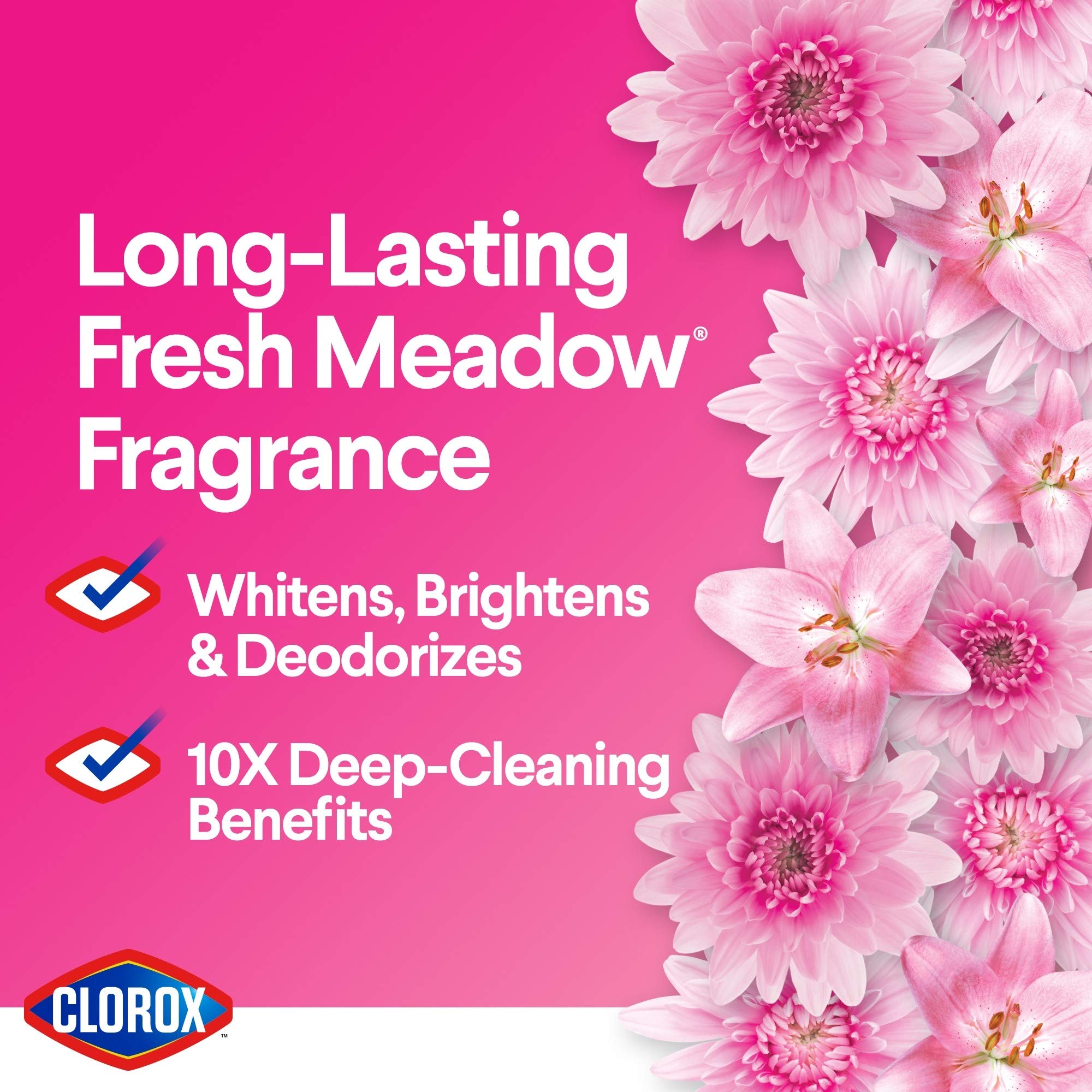 Clorox Splash-Less Liquid Bleach, Fresh Meadow Scent - 116 Ounce Bottle (Packaging May Vary)