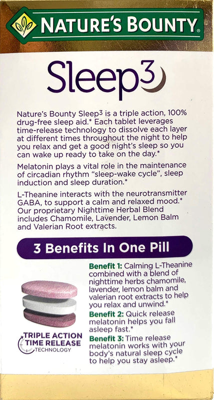 Nature's Bounty Sleep3 Tri-Layer Tablets (120 ct.)