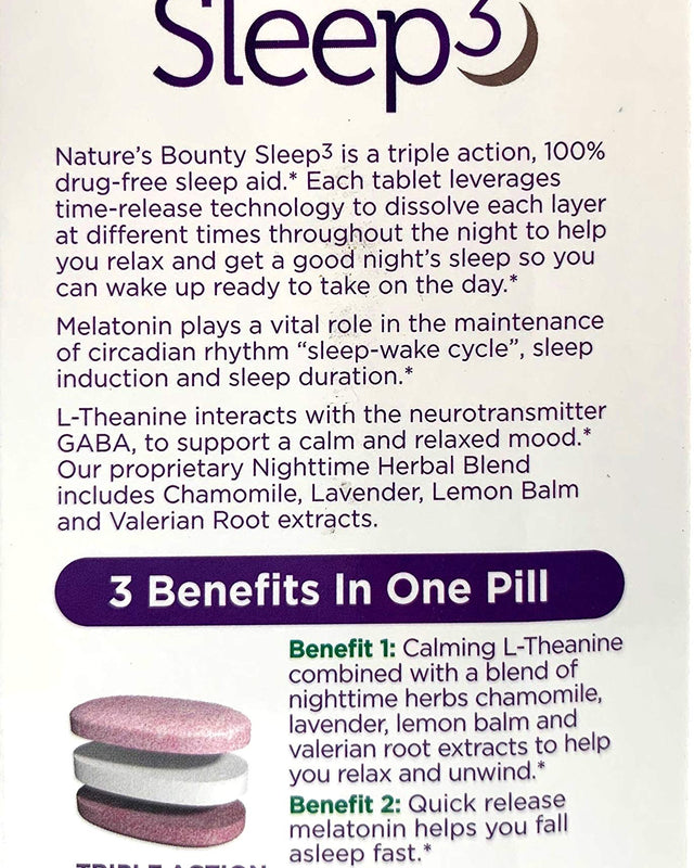 Nature's Bounty Sleep3 Tri-Layer Tablets (120 ct.)