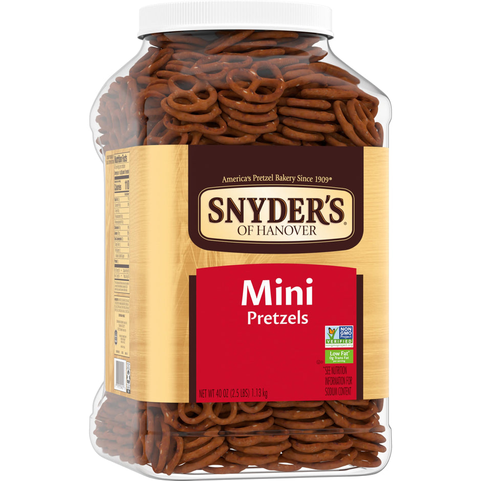 Snyder's of Hanover Pretzels, Mini Pretzels, 40 Oz Canister