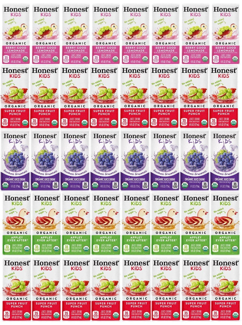 Honest Kids Organic Juice Drink Assorted Variety Pack, 6 Fl Oz, (40 Count)