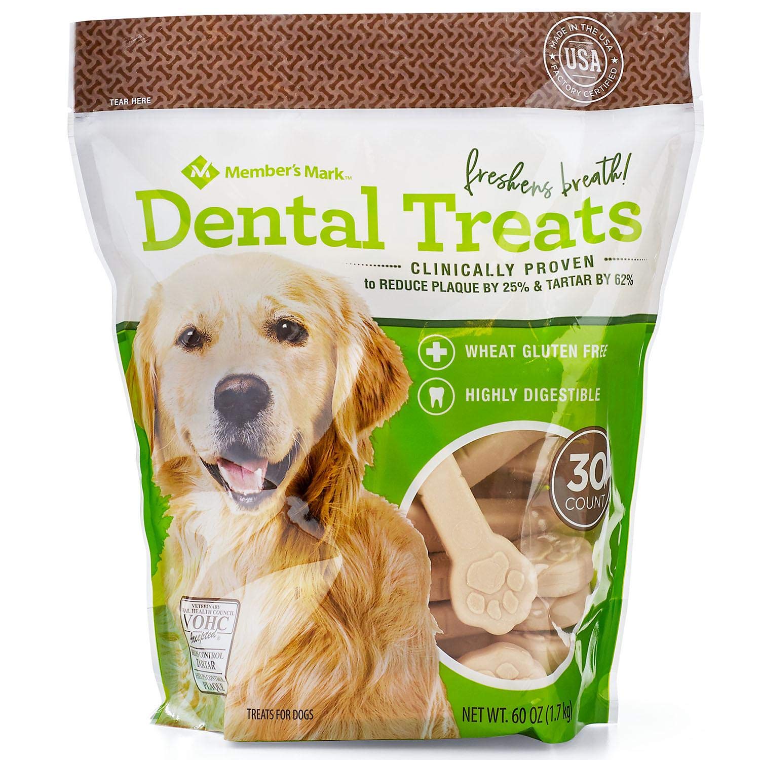 Member's Mark Dental Chew Treats for Dogs 30 ct. / 2 Pack