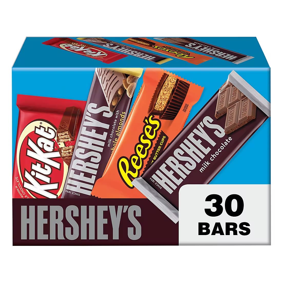 HERSHEYVariety Pack, Milk Chocolate Candy, 30 pk.