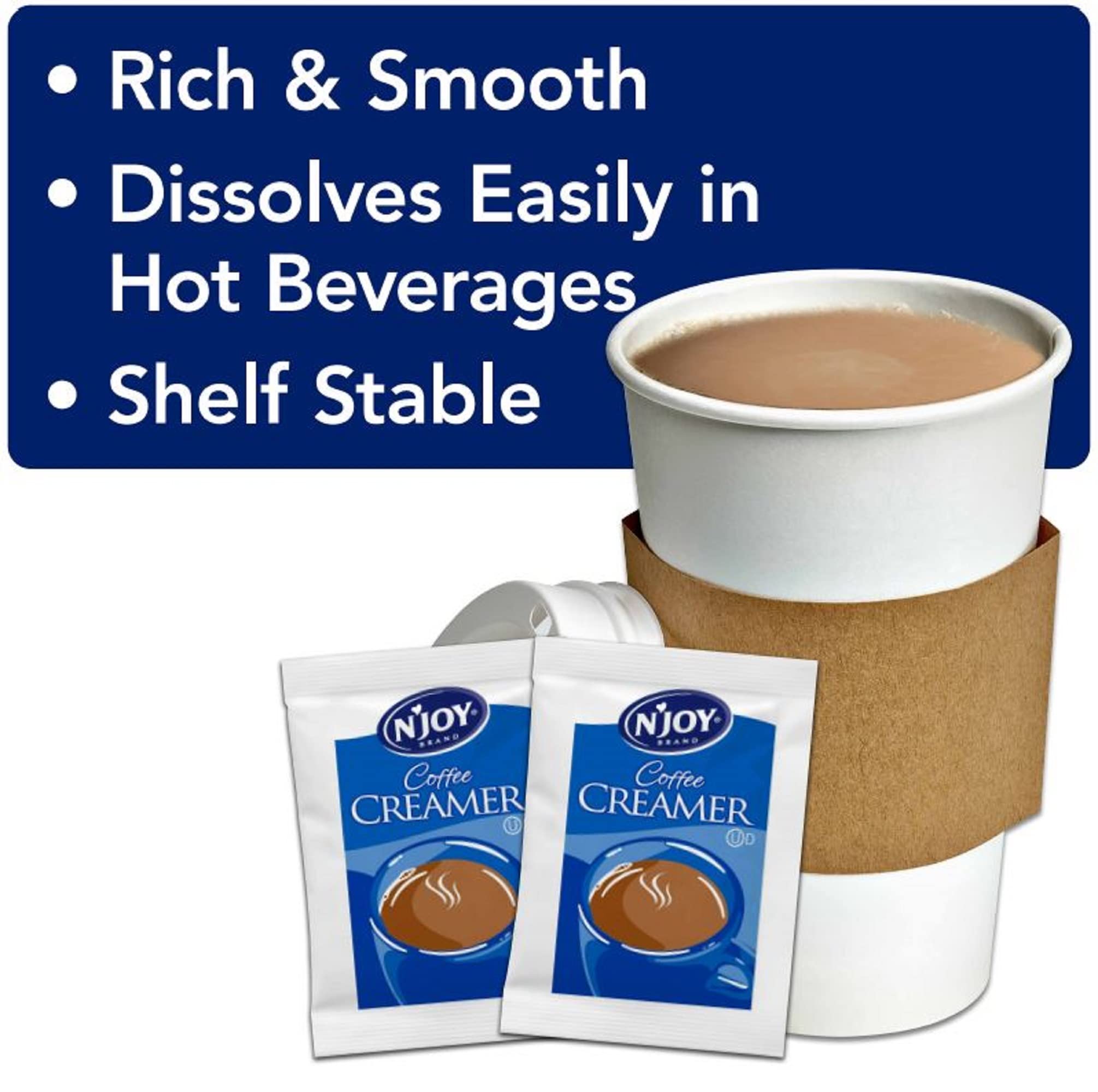 N'Joy Non-Dairy Creamer | 2g Packets, 1000 Count | Single Serve Portion | Bulk Size